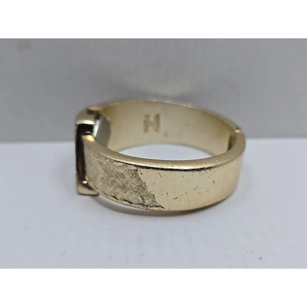 Vulcain Medana Pamela Bangle Watch Swiss 17 Jewels West Germany Gold Tone Ladies
